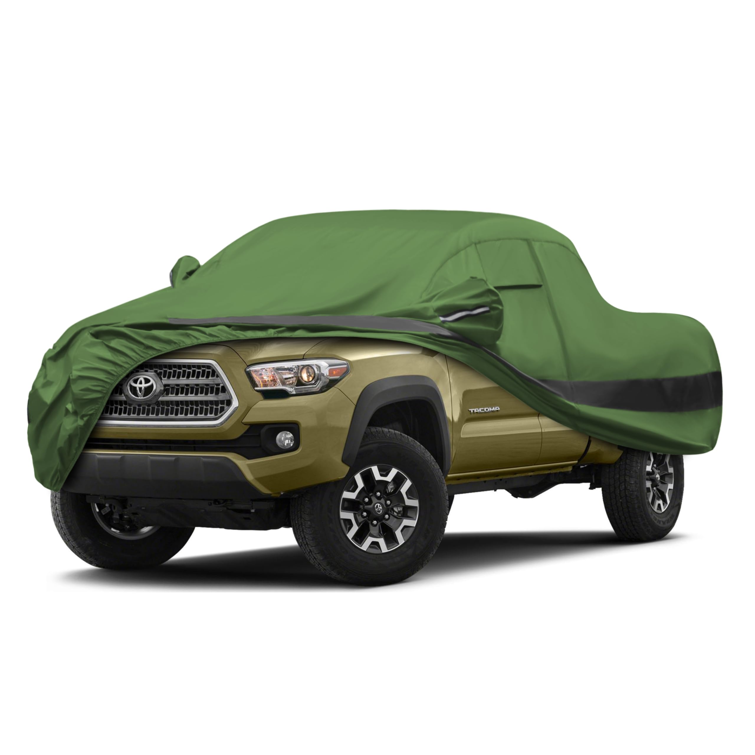 Photo 1 of Jurmon Heavy Duty Outdoor Car Cover Compatible with Toyota Tacoma,Waterproof All Weather for Automobiles, Outdoor Full Cover Rain Sun UV Protection with Zipper Cotton