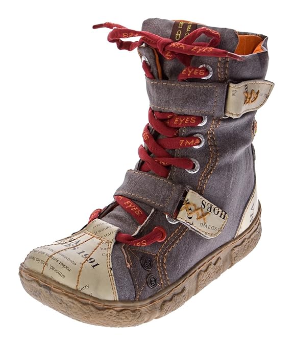 TMA Schuhe Damen Leder Stiefeletten 7087-N Knöchel echt Leder gefüttert Winter Stiefel viele Farben Used Look