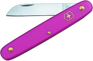 Victorinox Blumenmesser für Schneidearbeiten im Garten (Rostfreie gerade Klinge, Universalmesser, Edelstahl, Nylon Griff) pink B1