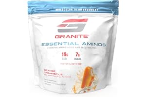 GRANITE SUPPLEMENTS Granite® Essential Amino Acids + Branched Chain Amino Acids + Electrolytes | 10g EAAs + 7g BCAAs | Supports Muscle Growth | Soy Free + Gluten Free + Vegan | Made in USA (Orange Creamsicle)