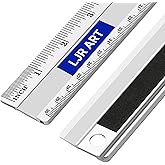 LJR ART 12 Inch Aluminum Cutting Ruler, Dual Scale Inch/Metric Measuring Tool with Precision Markings, Lightweight Straight E