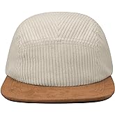 Clakllie 5 Panel Corduroy Baseball Cap for Men Women Soft Flat Brim Trucker Hat Adjustable Hip Hop Hat for Outdoor Travel