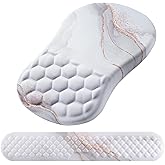 Mouse Pad Wrist Support, Laokiiy 2 in1 Keyboard Wrist Rest+ Ergonomic Mouse Pad, Non-Slip Wrist Rest for Computer Keyboard, Made Easy Typing & Relieve Wrist Pain(White)