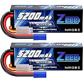 Zeee 3S 5200mAh Lipo Battery 11.1V 80C Hard Case RC Battery with EC5 Plug for RC Car Boat Truck Tank Racing Models(2 Pack)