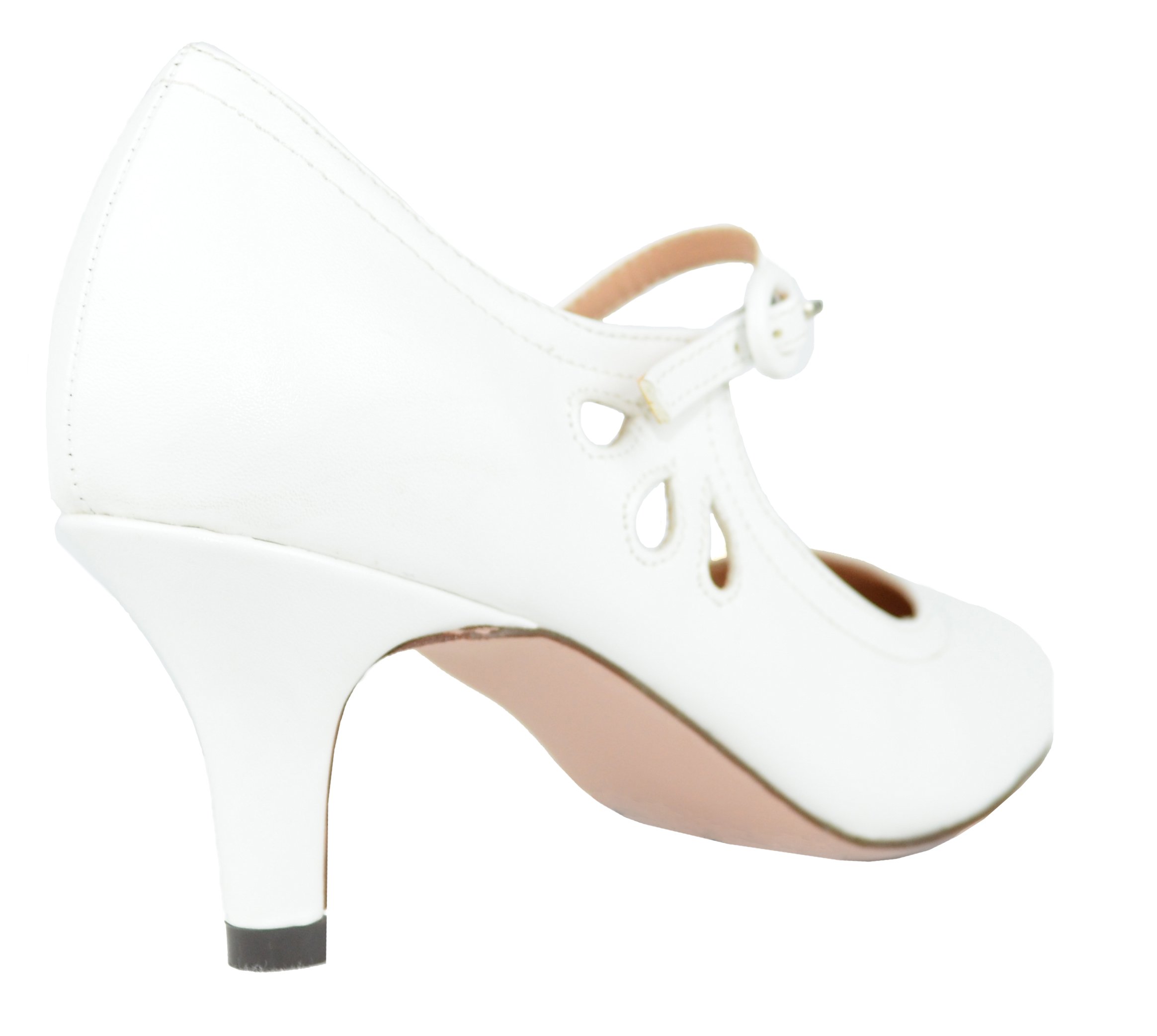 Chase & Chloe Platform Chunky Heels for Women, with Block Heel and Ankle Strap Design, Made of Patent Artificial Leather… - Image 4