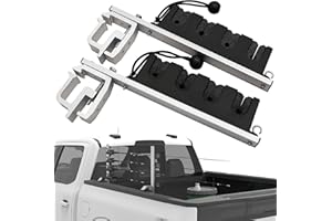 Spirrelab Aluminum Clamp on Fly Fishing Rod Holder for Truck Bed or Boat Pickup Truck Bed Rod Holder