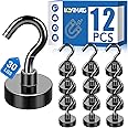 LOVIMAG Magnetic Hooks, 12 Pack 30lbs+ Magnet Hook 2026 Cruise Cabin Ship Essentials Heavy Duty Strong Magnets Refrigerator F