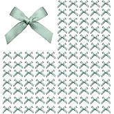 EONSUI 100PCS Mini Sage Green Bows Decoration, Tiny Satin Ribbon Ornaments for DIY, Crafts, Favors, Fit for Party, Birthday, Baby Shower, Christmas, Easter