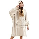 REDESS Blanket Hoodie Sweatshirt, Wearable Blanket Oversized Sherpa with Sleeves Giant Pocket, Cozy Hoodie for Children Kids