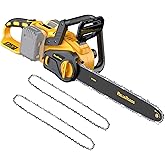 ReliaRoads 16-Inch Brushless Chainsaw, 40V (2 x 20V MAX) Cordless Battery Powered Chain Saw Compatible DeWALT Battery, Ideal for Wood/Tree Cutting, Pruning, Tool Only (Battery Not Included)