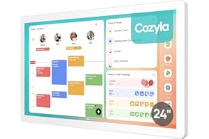 Cozyla Digital Calendar+ 2: 24 inch Wall Planner Touch Screen Chore Chart Customize Dashboard Smart Electronic Calendar for F