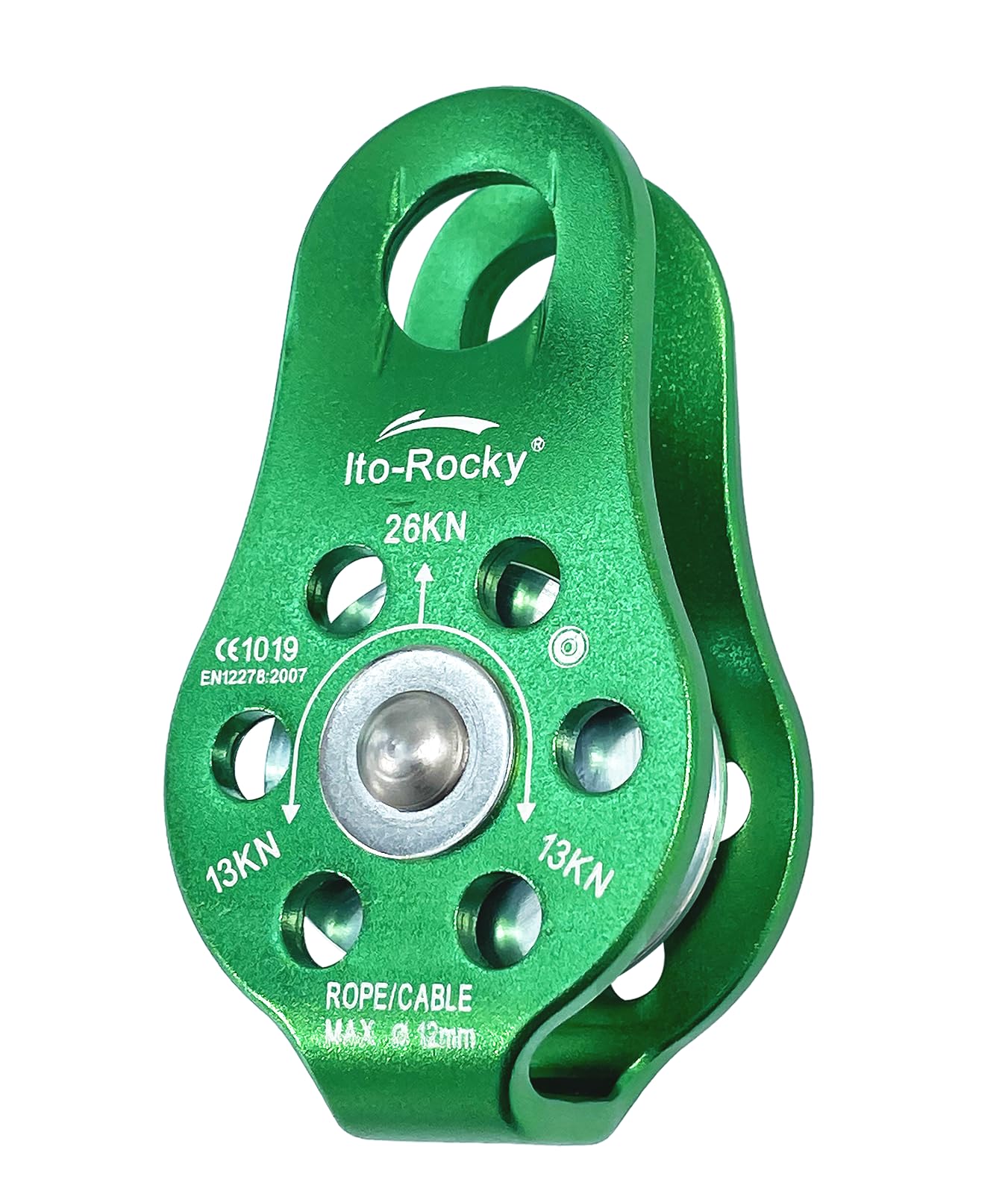TRIWONDER 20kN Climbing Pulley Rescue Pulley Single Sheave Aluminum Fixed Eye Rock Rope