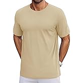 Cotrasen Mens T-Shirts Short Sleeve Cotton UPF 50+ Lightweight Moisture Wicking Casual Crew Neck Basic Tee Shirts