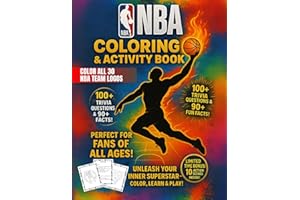NBA Coloring & Activity Book: All 30 NBA Team Logos Inside, 100+ Fun Facts, and 100+ Trivia! Perfect For Fans of All Ages!