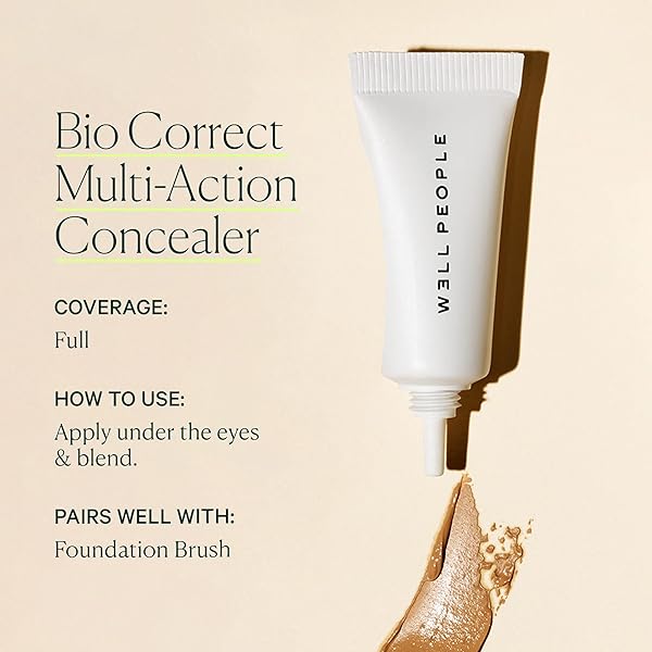 WELL PEOPLE BIO CORRECT CONCEALER, FULL-COVERAGE, NOURISHING LIQUID CONCEALER FOR CONCEALING & CORRECTING, HYDRATING FORMULA, VEGAN & CRUELTY-FREE, 1C