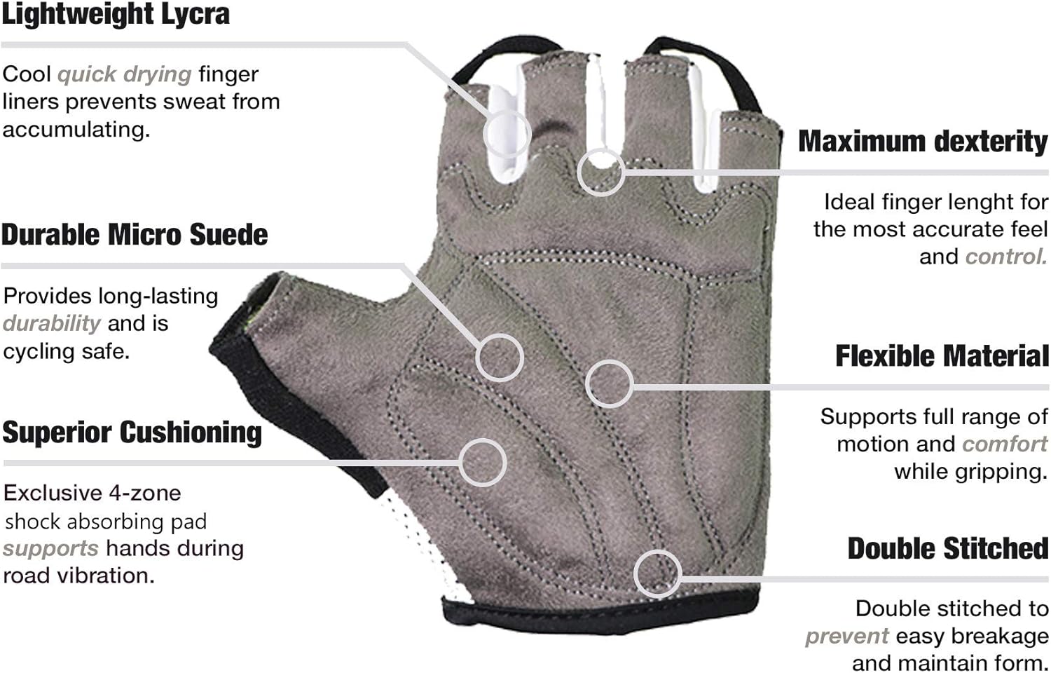 LuxoBike Cycling Gloves Bicycle Gloves Bicycling Gloves Mountain Bike Gloves – Anti Slip Shock Absorbing Padded Breathable Half Finger Short Sports Gloves Accessories for Men/Women: Clothing