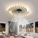 AVLRM 39" Modern Ceiling Fan with Lights,3-Color Dimmable LED, Low Profile Ceiling Fans with 6-Speed Quiet Motor,Flush Mount Ceiling Fan and Remote Control for Living Room,Dining Room,Bedroom