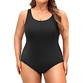 Holipick Womens Plus Size One Piece Swimsuits Tummy Control Bathing Suits Sporty Swimwear