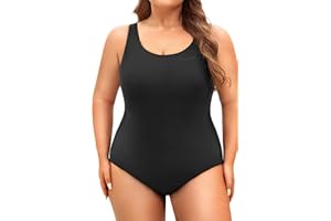 Holipick Womens Plus Size One Piece Swimsuits Tummy Control Bathing Suits Sporty Swimwear