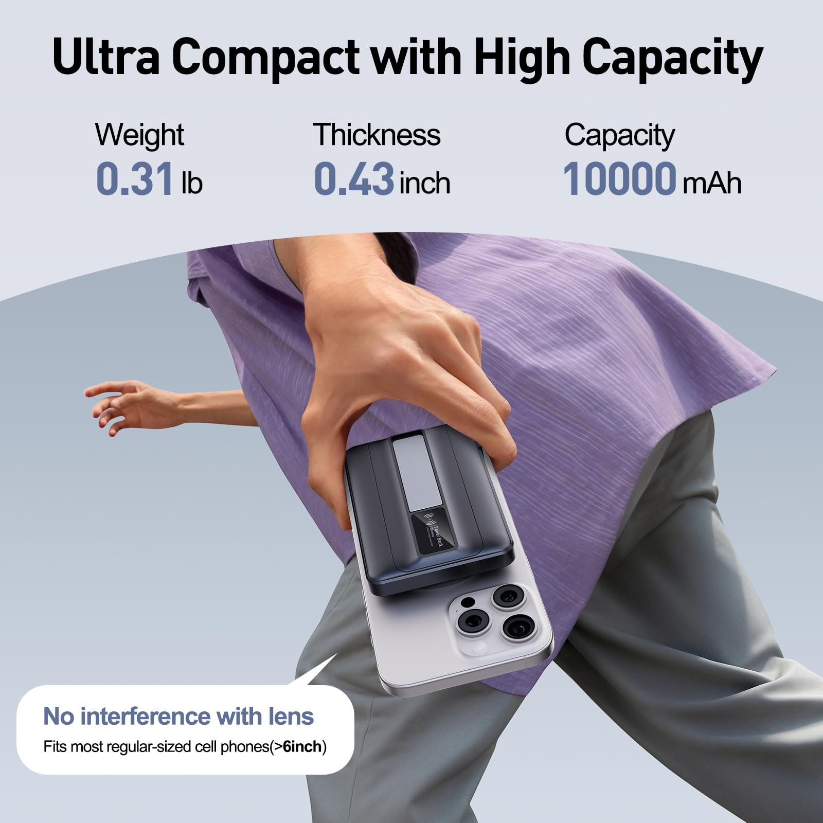 2025 Latest Magnetic Wireless Portable Charger Power Bank - 10000mAh Mag-Safe 22.5W PD Fast Max Charging with Built-in LED Display, Magnetic Battery Pack for iPhone 16/15/14/13/12/Pro/Mini/Pro Max