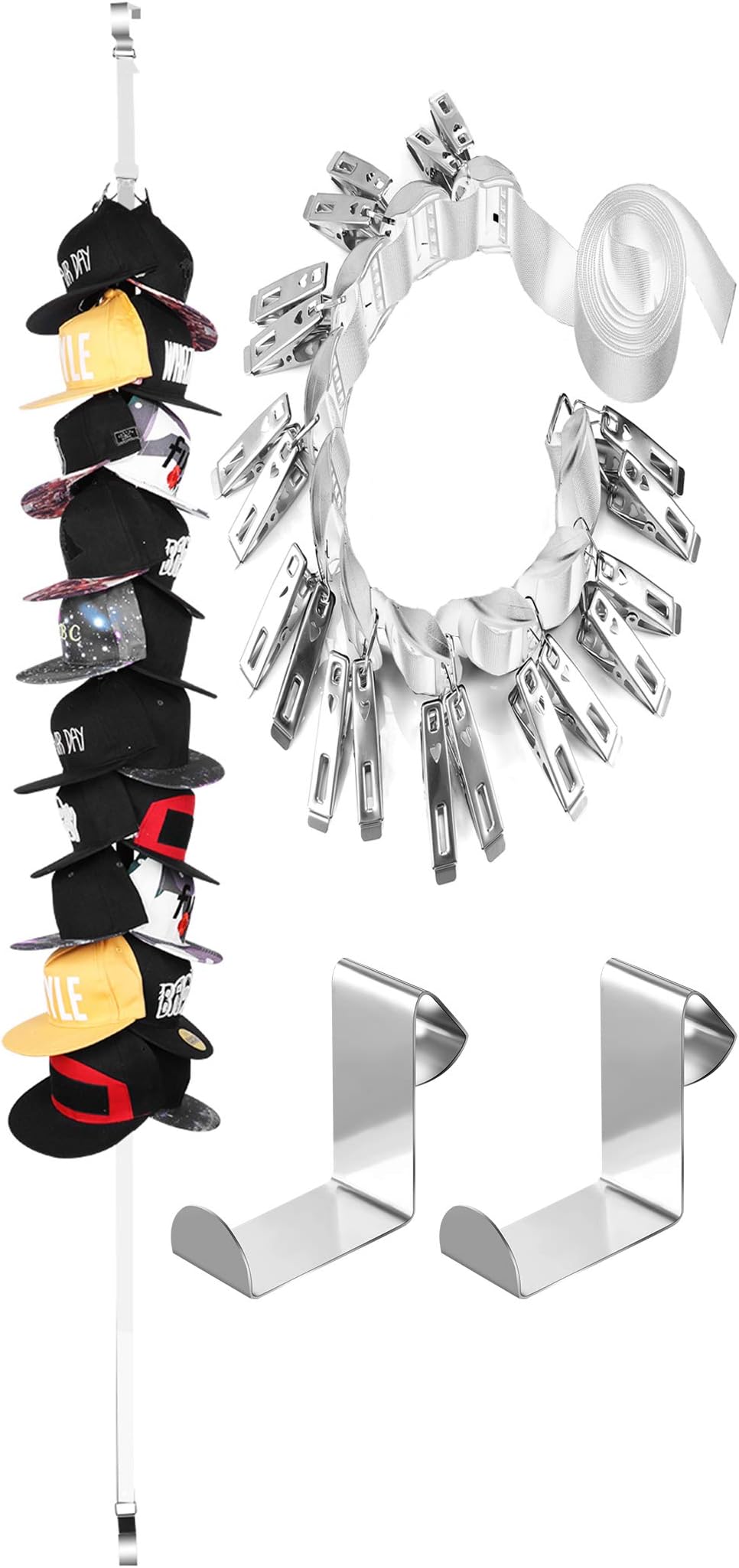 YCMI Baseball-Hat-Rack Cap-Holder-Organizer Hanger Storage Over-Door - Each Hold More Than 20 Hats