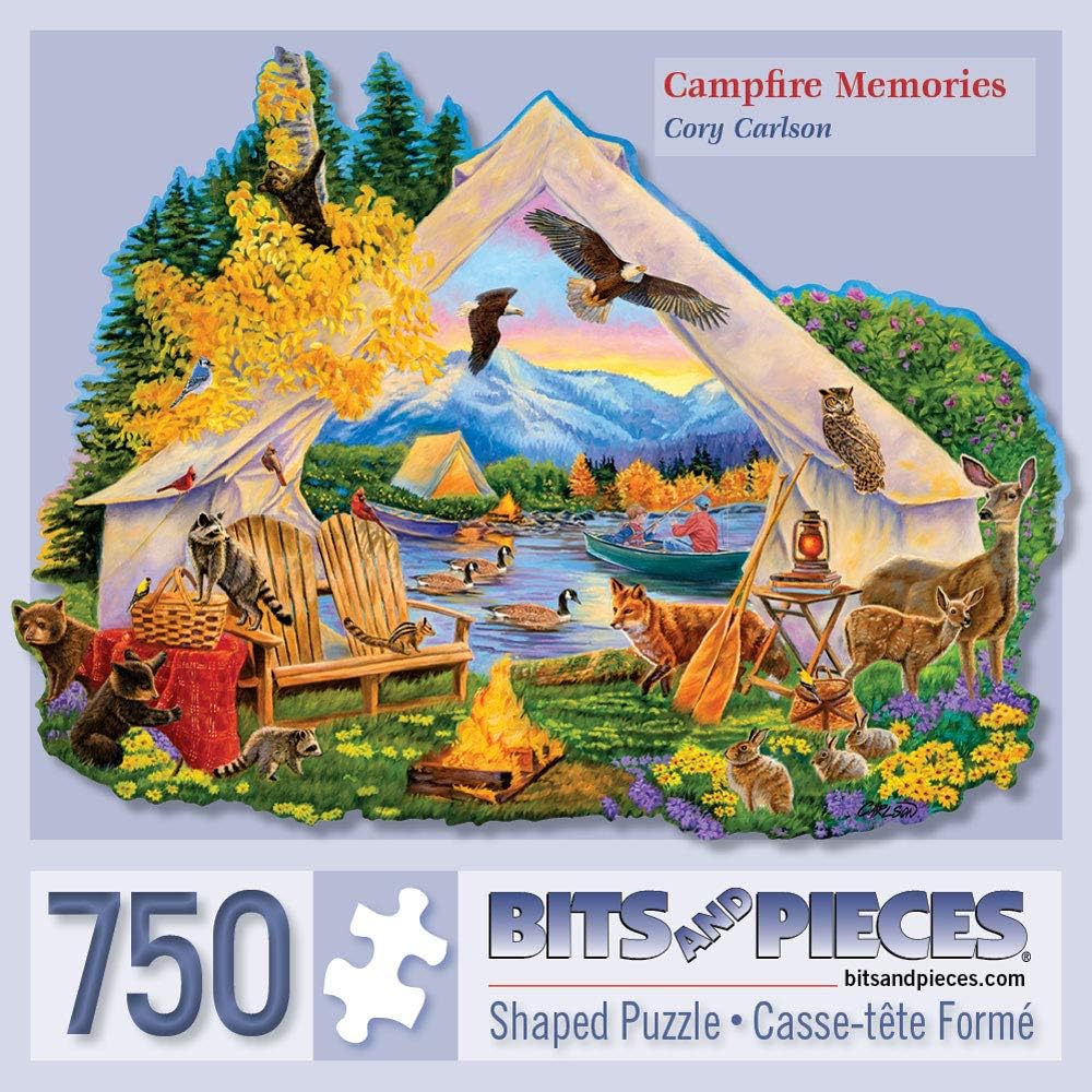 Bits and Pieces 750 Piece Shaped Puzzle for Adults Campfire