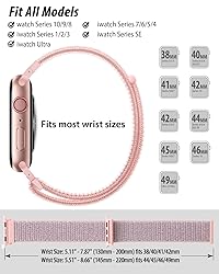 Nylon Loop Sport Band Compatible with Apple Watch