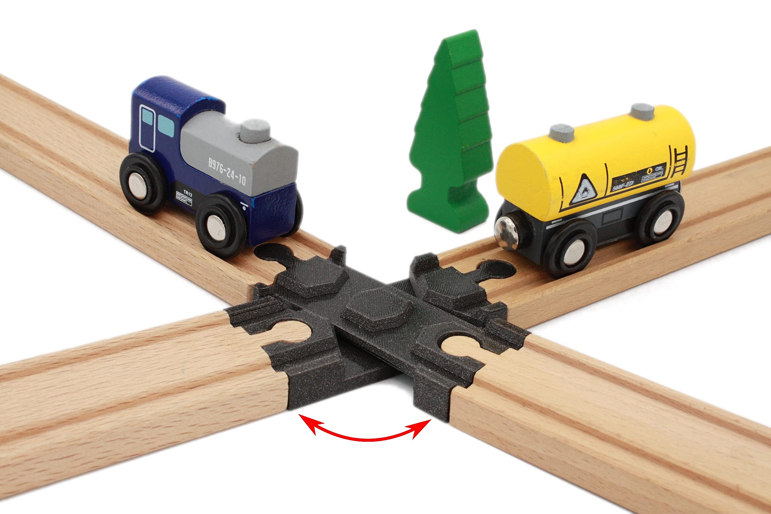 Locorico- Wooden Train Crossing (4 Ways Rotating) — image 1