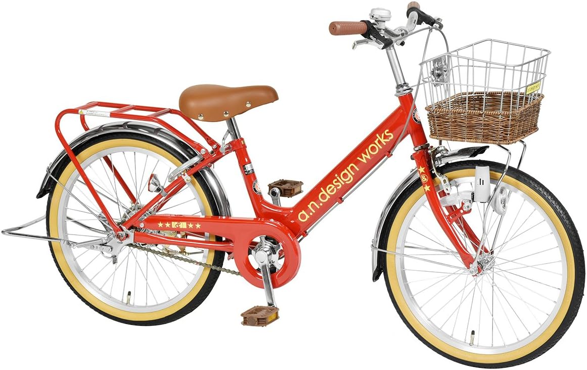 Amazon A N Design Works エーエヌデザインワークス Vp レッド インチ 115cm 子供用自転車 子供車 ジュニアサイクル キッズバイク こども 子ども 藤風カゴ パイプキャリア A N Design Works 子ども用自転車