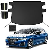 Instraella Windshield Cover for Ice and Snow, Heavy Duty Oxford Fabric, Secure Fit Windproof Frost Snow Cover Windshield Prot