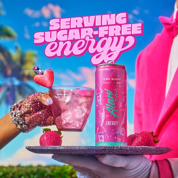 ALANI NU PINK SLUSH SUGAR FREE, LOW CALORIE ENERGY DRINKS | 200MG CAFFEINE | PARIS HILTON X ALANI NU | BIOTIN B VITAMINS | ZERO SUGAR | 5 CALORIES | 12 FL OZ CANS (12 PACK)