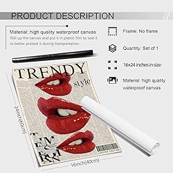 jkahh Trendy Y2k Newspaper Wall Art Vintage Red