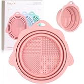 Etercycle Foldable Silicone Makeup Brush Cleaner Bowl | Portable Cleaning Tool For Brushes, Powder Puffs, Sponges (Pink)