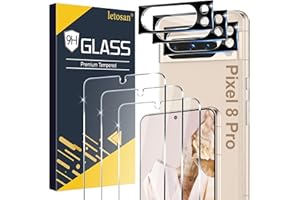 [3+3 Pack] Glass Screen Protector for Google Pixel 8 Pro 5g, 9H Tempered glass, Ultrasonic Fingerprint Unlock,HD Clear Case F