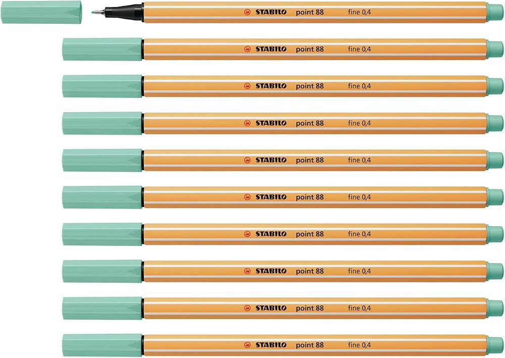 STABILO point 88 Fineliner Pack of 10 Eucalyptus