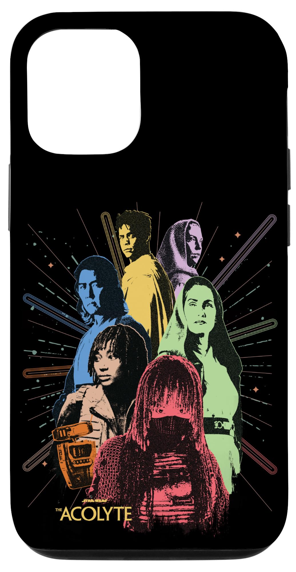 iPhone 15 Star Wars The Acolyte Disney+ Retro Color Block Characters Case