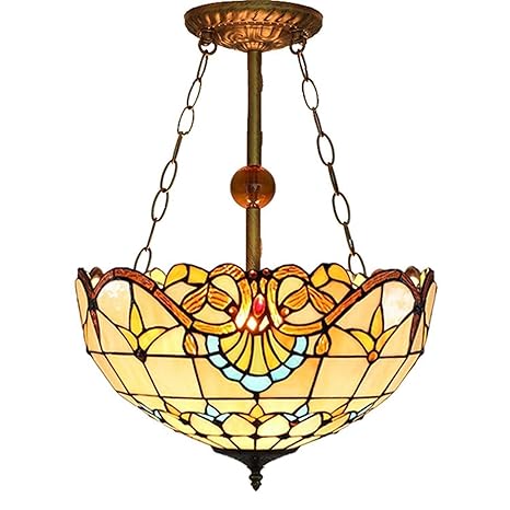 40cm Tiffany Style Baroque Chandeliers Stained Glass Ceiling