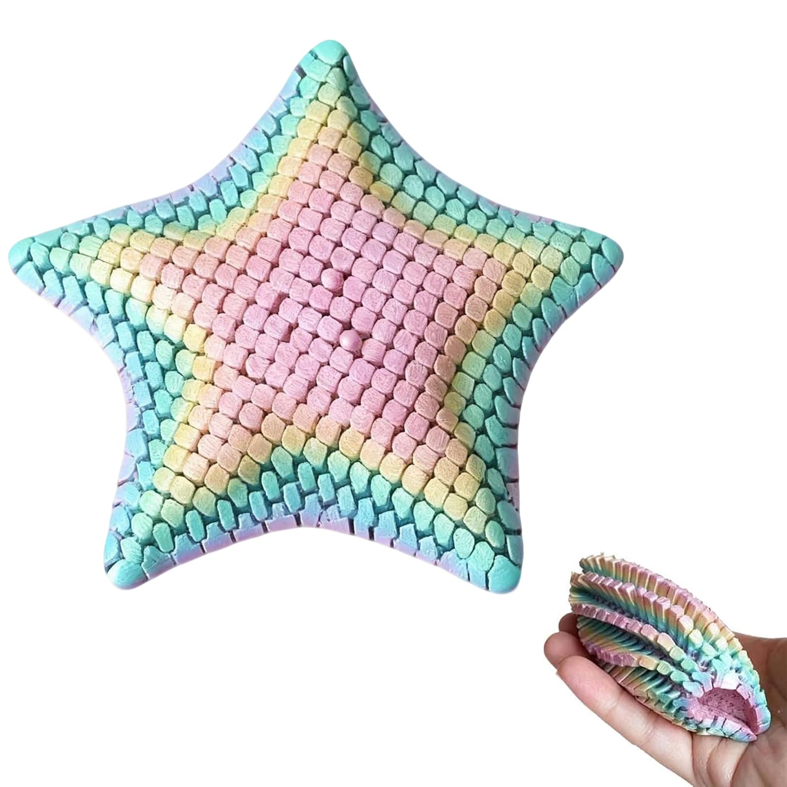 3D Printed Starfish Fidget Toy, Stretchable And Flexible Funny Star Sensory Relief Toy, 3D Printed Fidget Toys for Stress Relief, Portable Fidget Stars Desk Decor for Students Adults Home Office Trave