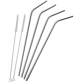 4 Extra Long Stainless Steel Straws for 30 OZ Tumbler + 2 Cleaning Brushes