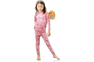 TINFL by Vaenait 4-14 Years Girls Kids Aeroheat Thermal Underwear Base Layers Warm Pajama Fleece Lined Long John Set