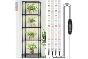 LBW Grow Light Strip for Indoor Plants Full Spectrum, Plant Lights for Indoor Growing with 10 Brightness Levels & Timer 4/8/12 Hours, 240 LED Grow Lights for Plant Growing, 1 Pack