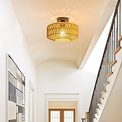 MAYNA 11.8" Rattan Ceiling Light