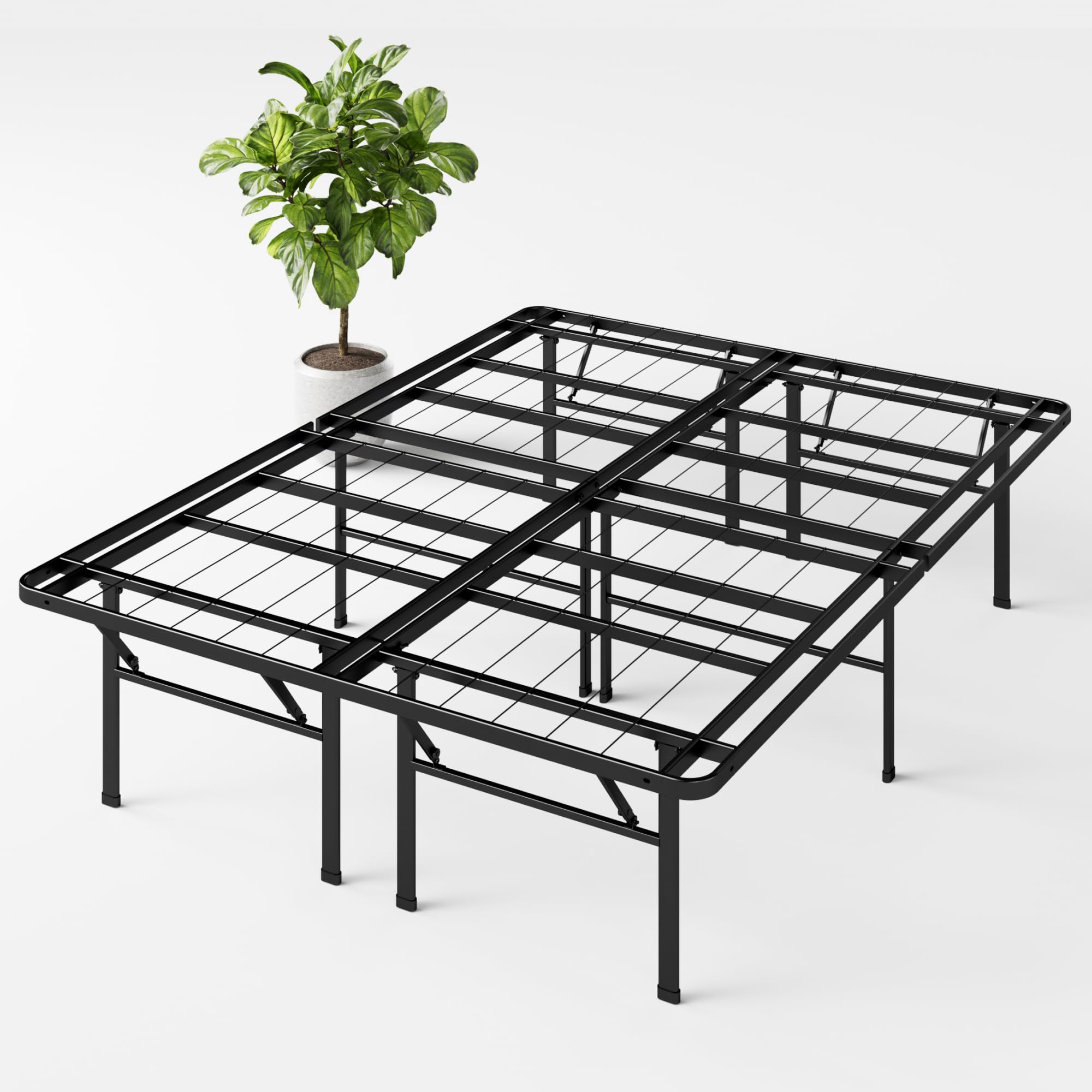Photo 1 of ZINUS SmartBase Heavy Duty Mattress Foundation, 16 Inch Metal Platform Bed Frame, No Box Spring Needed, Sturdy Steel Frame, Underbed Storage, King
