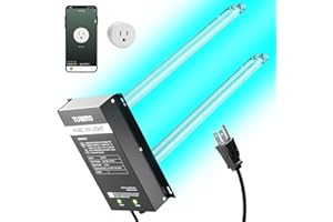 TURBRO 72W UV Sanitizer Lamp with Smart Plug, Ozone Free Ultraviolet Light with Timer Outlet, Air Purifier for HVAC Units and Ducted Systems, WiFi Control, Direct Plug-In 120V, ETL Listed, UV72PW