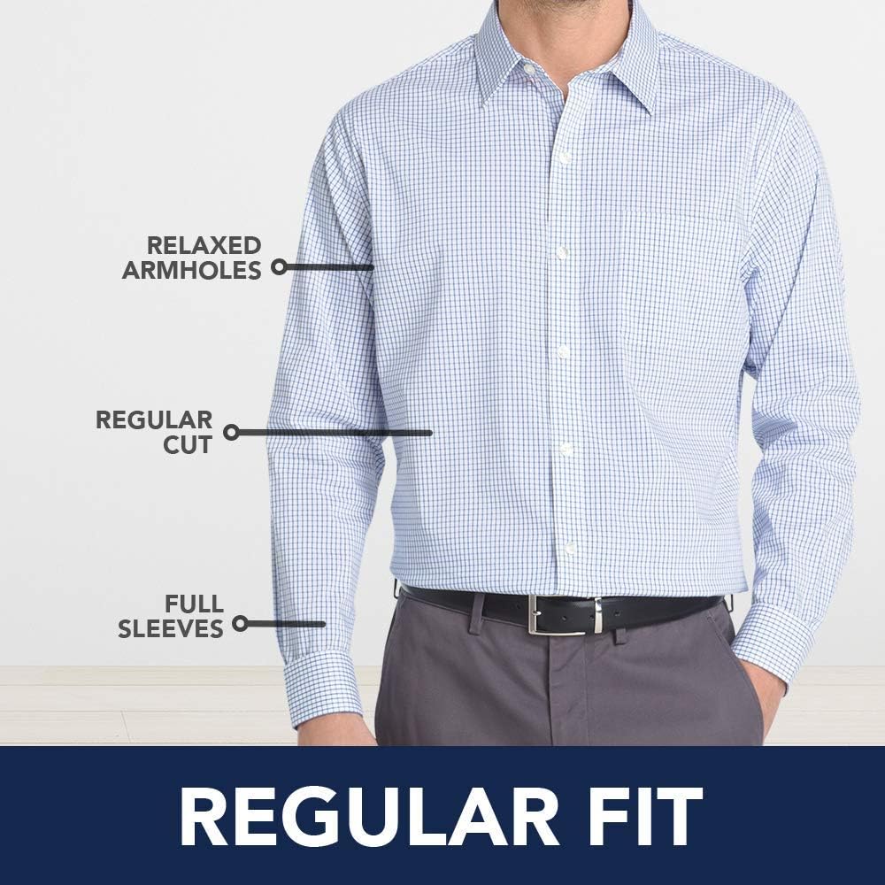 IZOD Men's Button Down Long Sleeve Stretch Performance Gingham Shirt at  Men’s Clothing store