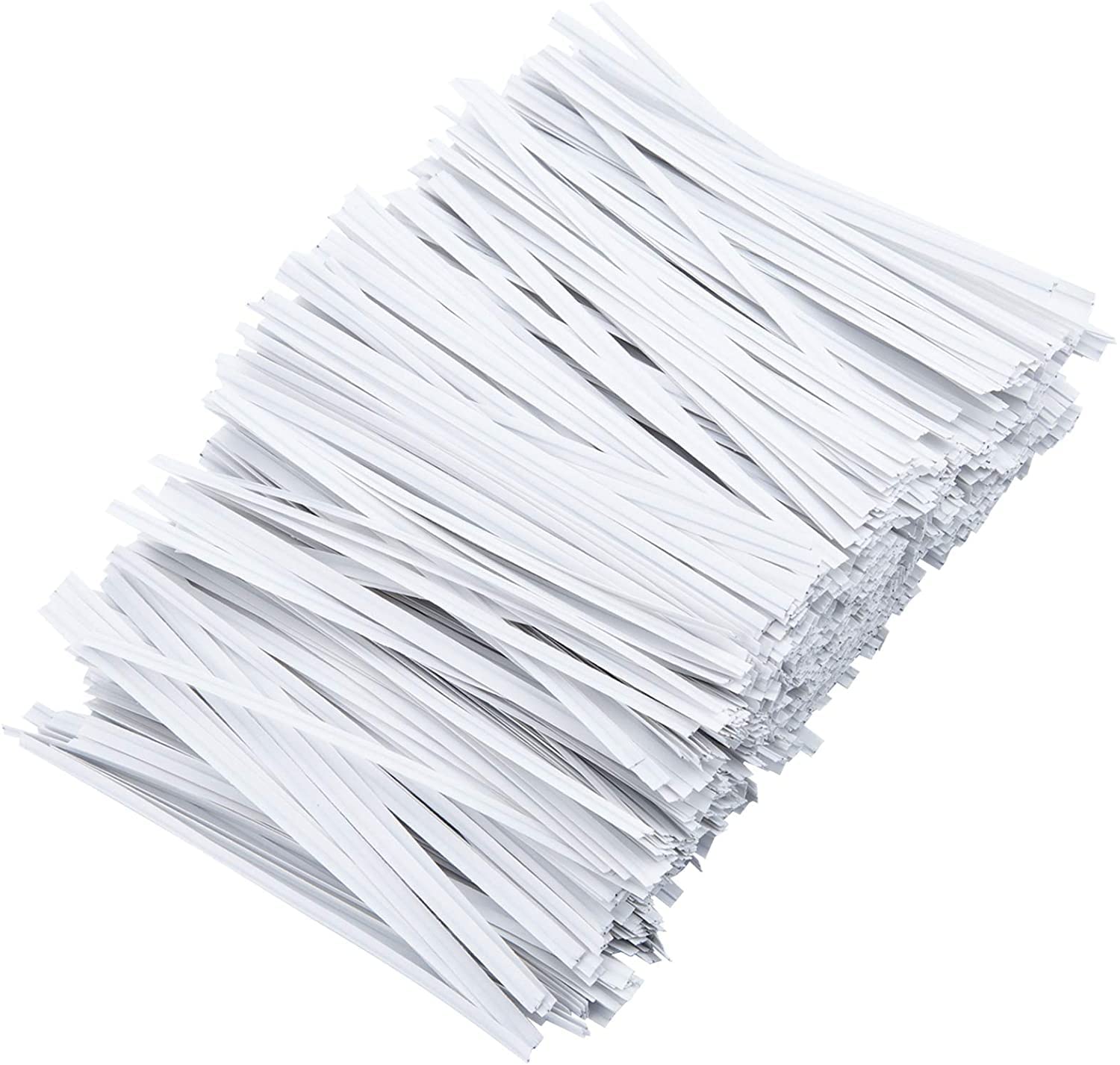 LUTER 1000 Pcs 5 inches Paper White Twist Ties Reusable Bag Ties Paper Bread Twist Ties for Candy Bags, Coffee Bags, Snacks, Cake Pops, Party Supplies