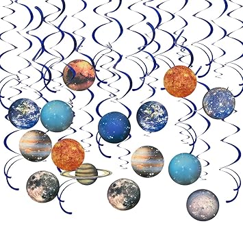Hangnuo 30 Pcs Solar System Whirls Outer Space Party