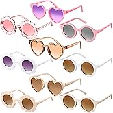 Zhengmy 9 Pairs Kids Sunglasses Round Flower Heart Shaped Sunglasses for Toddler Girl Boy Baby Cute Glasses for Party