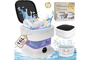 SWOJG Mini Portable Washing Machine Small - 16L 60W Portable Mini Washing Machine with Spin, Mini Lavadora Portatil Washer Foldable, Small Washing Machine Portable Used for Travel Baby Purple