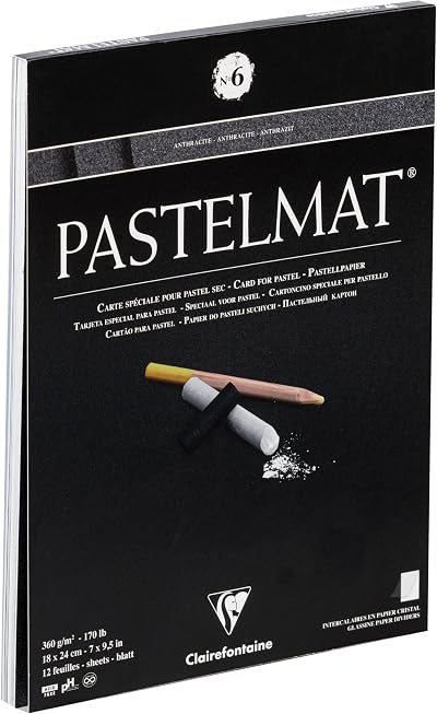 Clairefontaine Pastelmat Block 360gsm 18x24 Anthracite 12 Sheets No.6